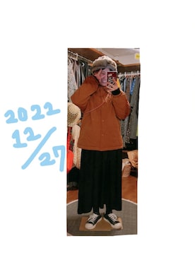 「UNIQLO JW ANDERSON」｜「アイテム（ジャケット/アウター）」を使った、こがさん（レディース・152cm）の冬コーディネート