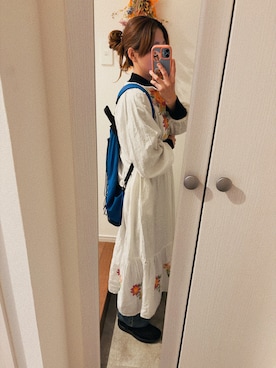「Freada（フリーダ）のアイテム（ワンピース/ドレス）」を使った、こがさん（レディース・152cm）の春コーディネート