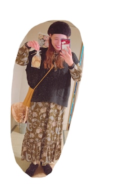 「ベレー帽女子」｜こがさん（レディース・152cm）の秋コーディネート