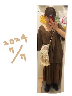 「アイテム（リング、オレンジ系）」を使った、こがさん（レディース・152cm）の夏コーディネート