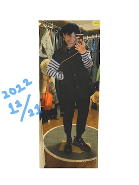 「服とコスメでなりたい自分に」｜「アイテム（ハンチング/ベレー帽）」を使った、こがさん（レディース・152cm）の冬コーディネート