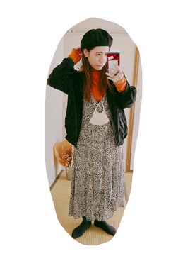 「ベレー帽女子」｜こがさん（レディース・152cm）の秋コーディネート