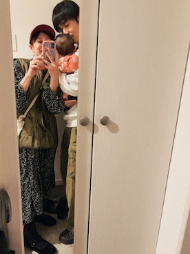 「アイテム（ダウンベスト）」を使った、こがさん（レディース・152cm）の冬コーディネート