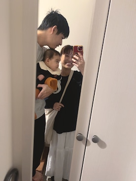 「アイテム（その他アウター、レッド系）」を使った、こがさん（レディース・152cm）の冬コーディネート