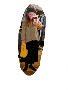 「ベレー帽女子」｜こがさん（レディース・152cm）の冬コーディネート