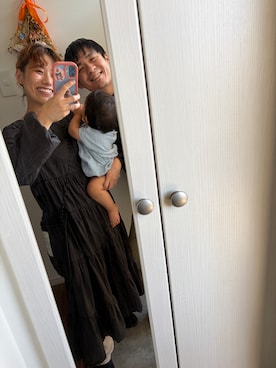 「THEATRE PRODUCTS（シアタープロダクツ）のキルティングシートバッグ Msize（ショルダーバッグ、ブラック系）」を使った、こがさん（レディース・152cm）の夏コーディネート