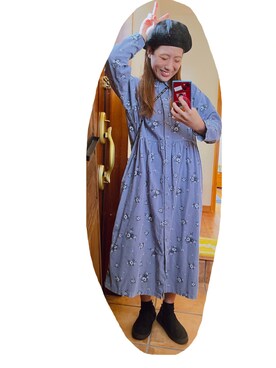 「ベレー帽女子」｜こがさん（レディース・152cm）の秋コーディネート