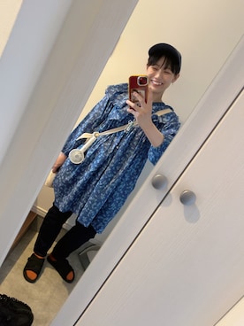 「アイテム（チュニック）」を使った、こがさん（レディース・152cm）の夏コーディネート