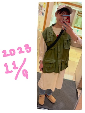 「Casselini（キャセリーニ）のアイテム（PC・スマホグッズ/家電）」を使った、こがさん（レディース・152cm）の秋コーディネート