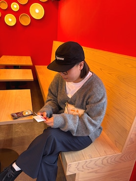 「アイテム（カーディガン/ボレロ）」を使った、Karinさん（レディース・158cm）の冬コーディネート