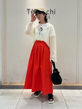 「オリエンタルトラフィック」｜「アイテム（帽子）」を使った、SUNAMAMIさん（レディース・160cm）の春コーディネート