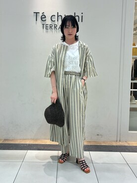「Te chichi TERRASSE（テチチテラス）のアイテム（帽子）」を使った、SUNAMAMIさん（レディース・160cm）の春コーディネート