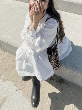 「GRL（グレイル）のアイテム（シャツワンピース）」を使った、M a iさん（レディース・158cm）の秋コーディネート