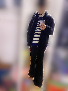 「しまむら（シマムラ）のアイテム（ニット/セーター）」を使った、109さん（メンズ・167cm）の冬コーディネート
