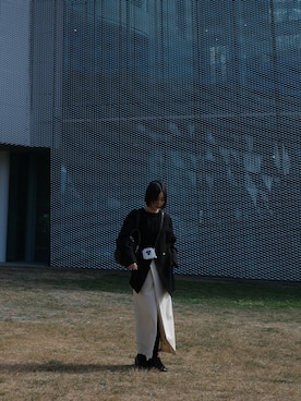 「アイテム（ノーカラージャケット）」を使った、B o nさん（レディース・156cm）の冬コーディネート