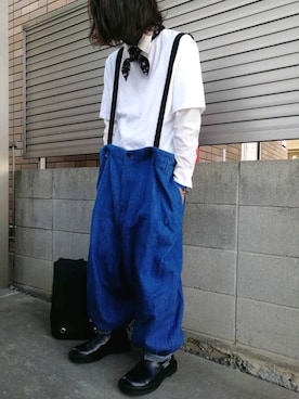 「PUNK DRUNKERS（パンクドランカーズ）のアイテム（バッグ）」を使った、Null-Ponさん（メンズ・164cm）の秋コーディネート