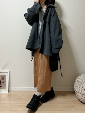 「アイテム（トレンチコート）」を使った、だぶるさん（レディース・160cm）の秋コーディネート