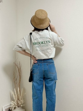 「バックロゴ」｜「アイテム（バッグ）」を使った、だぶるさん（レディース・160cm）の春コーディネート