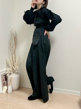 「ショート丈トップス」｜「アイテム（バレエシューズ）」を使った、だぶるさん（レディース・160cm）の冬コーディネート