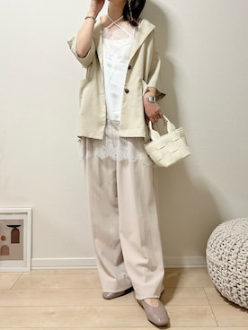 「TODAYFUL（トゥデイフル）のアイテム（パンツ）」を使った、だぶるさん（レディース・160cm）の春コーディネート