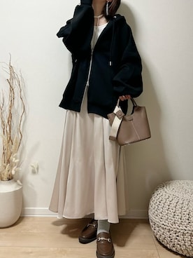 「ANGIE（アンジー）のアイテム」を使った、だぶるさん（レディース・160cm）の春コーディネート