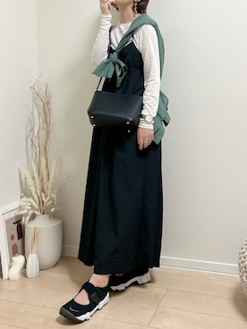 「クルーネック」｜「アイテム（ワンピース）」を使った、だぶるさん（レディース・160cm）の夏コーディネート