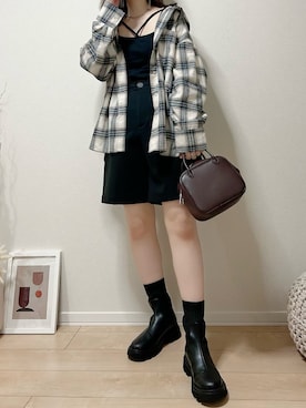 「アイテム（ブーツ）」を使った、だぶるさん（レディース・160cm）の夏コーディネート