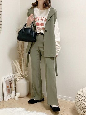 Setも テーラードベスト セットアップ可能を使った人気ファッションコーディネート Wear