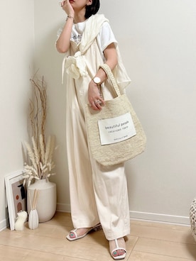 「ANGIE（アンジー）のアイテム（シューズ）」を使った、だぶるさん（レディース・160cm）の夏コーディネート