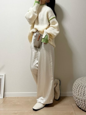 「アイテム（ローファー）」を使った、だぶるさん（レディース・160cm）の秋コーディネート