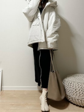 「tiptop」｜「アイテム（ブルゾン）」を使った、だぶるさん（レディース・160cm）の秋コーディネート