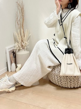 「ap retro（アプレトロ）のアイテム（ベスト）」を使った、だぶるさん（レディース・160cm）の春コーディネート