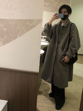 「JUNRED（ジュンレッド）のアイテム（ステンカラーコート）」を使った、て。さん（メンズ・170cm）の春コーディネート