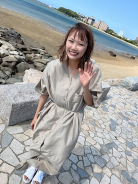 「シャツワンピ」｜れ み れ みさん（レディース・158cm）の秋コーディネート