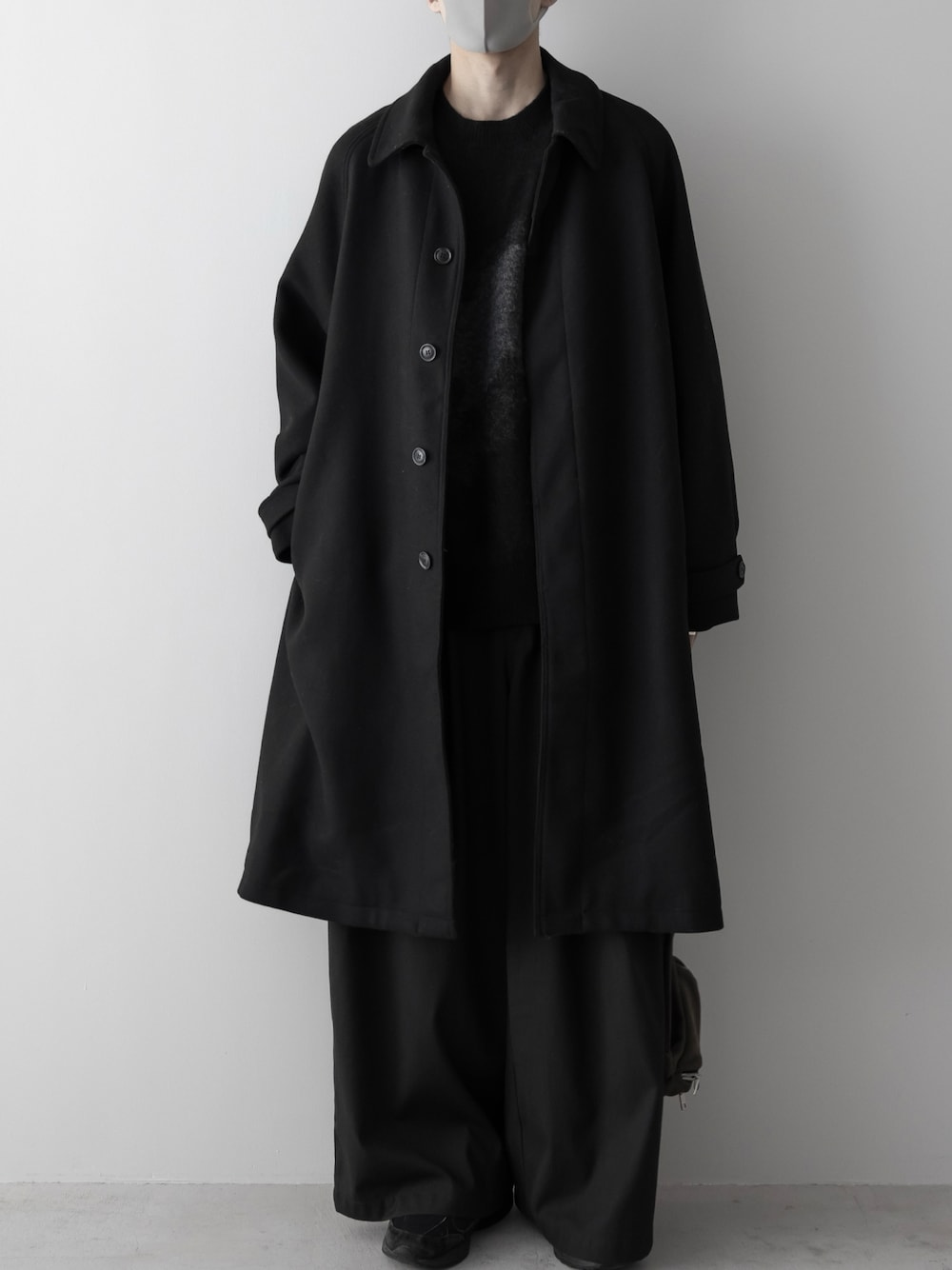 loose wool blend soutien collar coat / ルーズウールブレンドステン