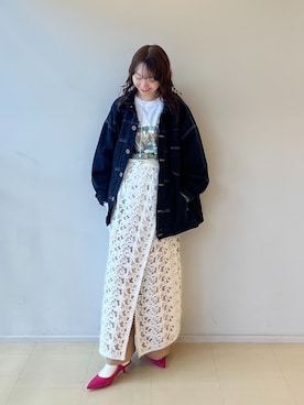 「LE TALON（ルタロン）の《追加》4.5cmポインテッドストラップミュール（パンプス、ピンク系）」を使った、sakuranbocherryさん（レディース）の冬コーディネート