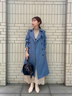 「Te chichi（テチチ）のアイテム（トレンチコート）」を使った、ayakaさん（レディース・156cm）の秋コーディネート