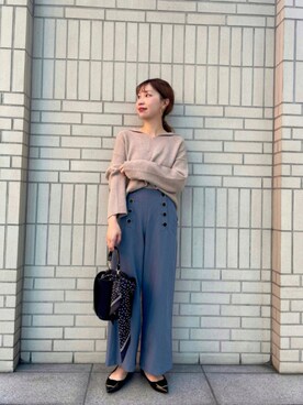 「マリン」｜「アイテム（その他シューズ）」を使った、ayakaさん（レディース・156cm）の秋コーディネート