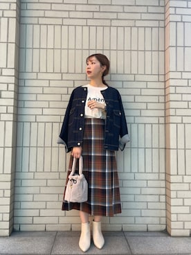 「Te chichi（テチチ）のアイテム（デニムジャケット）」を使った、ayakaさん（レディース・156cm）の秋コーディネート