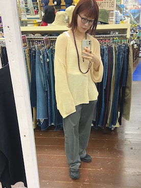 「FREAK'S STORE（フリークスストア）のアイテム（ニット/セーター、ベージュ系）」を使った、rumiさん（レディース・160cm）の夏コーディネート