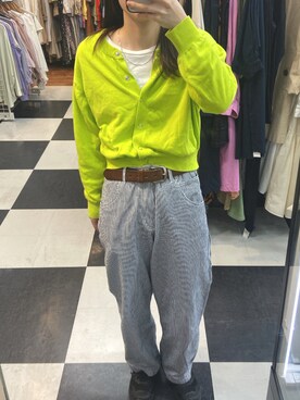 「usedのアイテム（デニムパンツ、ブルー系）」を使った、rumiさん（レディース・160cm）の春コーディネート