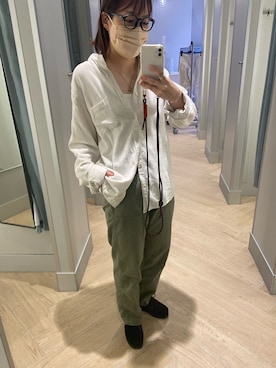 「Clarks（クラークス）のアイテム（シューズ、ブラック系）」を使った、rumiさん（レディース・160cm）の夏コーディネート