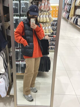 「BEAUTY&YOUTH UNITED ARROWS（ビューティーアンドユースユナイテッドアローズ）のアイテム（チノパンツ、ベージュ系）」を使った、rumiさん（レディース・160cm）の冬コーディネート