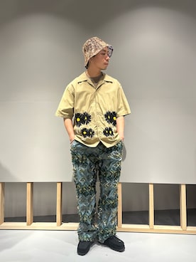 「刺繍」｜「アイテム（モカシン/デッキシューズ）」を使った、Y.さん（メンズ・172cm）の春コーディネート