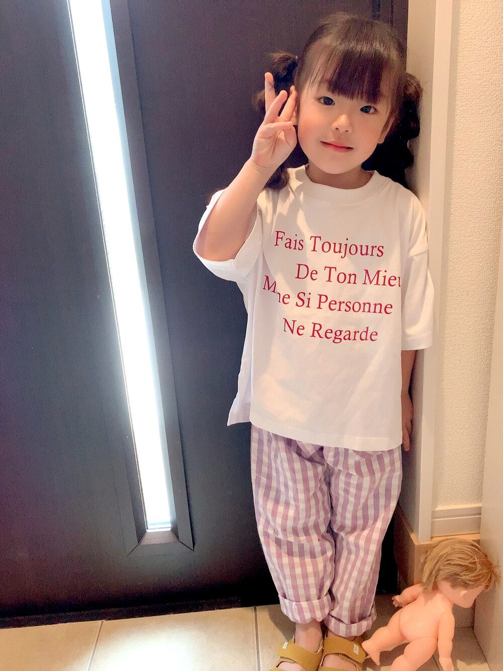「シンプルコーデ、夏コーデ、キッズコーデ、むすこーで、プチプラ、おんなのこ」｜「ZARA KIDSのアイテム（パンツ、その他）」を使った、chicchiさん（キッズ・100cm）の夏コーディネートの1枚目の写真