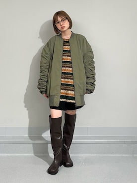 「アイテム（その他アウター）」を使った、serikaさん（レディース・153cm）の秋コーディネート