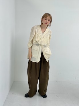 「KBF（ケイビーエフ）のアイテム（ジャケット/アウター）」を使った、serikaさん（レディース・153cm）の夏コーディネート