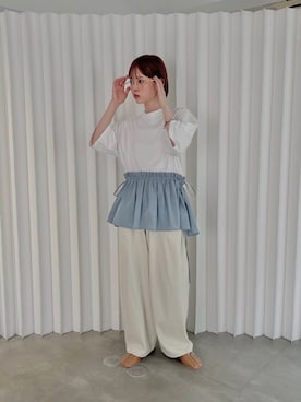 「アイテム（パンプス、イエロー系）」を使った、serikaさん（レディース・153cm）の夏コーディネート