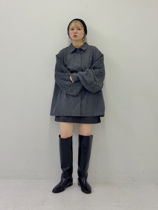 「KBF(ケイビーエフ)のトラペーズミニスカート(スカート)」を使った、serikaさん(レディース・153cm)の秋コーディネート