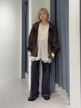 「KBF（ケイビーエフ）のアイテム（トップス）」を使った、serikaさん（レディース・153cm）の秋コーディネート